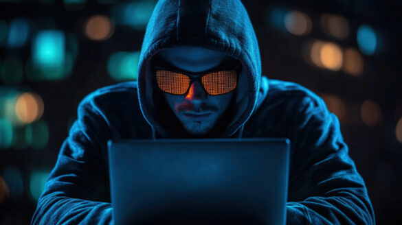 Hooded hacker using a laptop, representing ransomware attack and recovery efforts