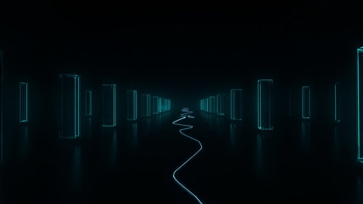 Mystical Data Center with Crystalline Glow