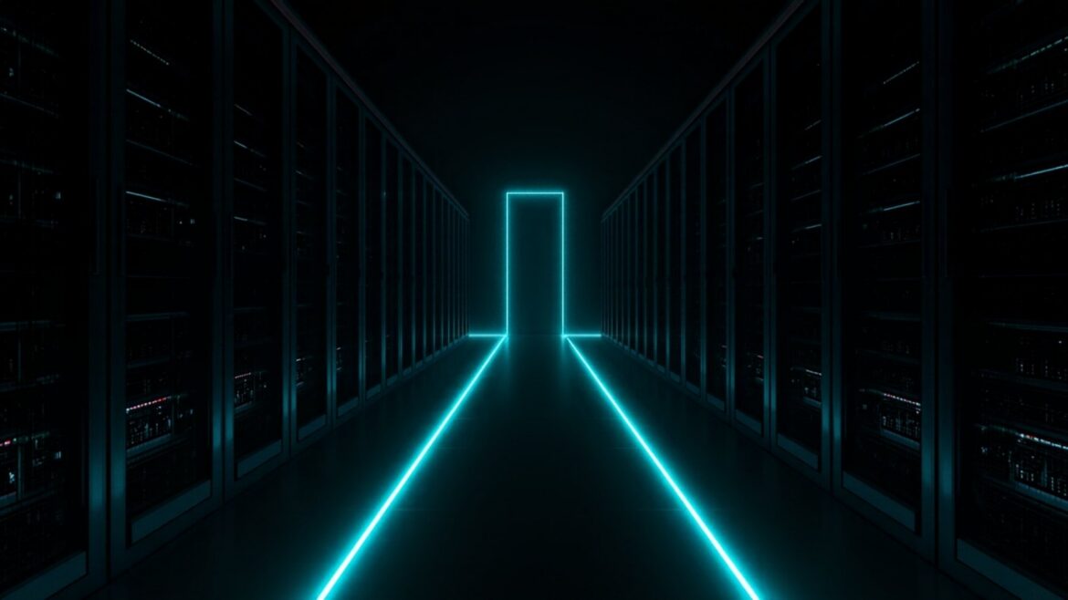Symmetrical Teal Light Paths in Data Center